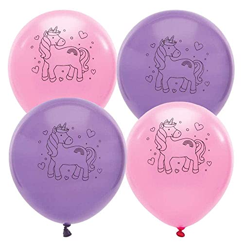 Baker Ross FC977 Regenbogen Einhorn Party Luftballons - 10 Stück, Latexballons für den Kindergeburtstag, Luftballons von Baker Ross