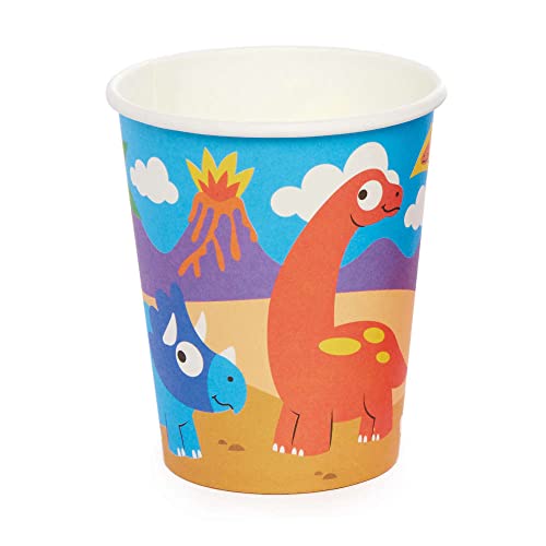 Baker Ross FC979 Dinosaurier Partybecher - 10 Stück, Trinkbecher aus Papier für den Kindergeburtstag von Baker Ross