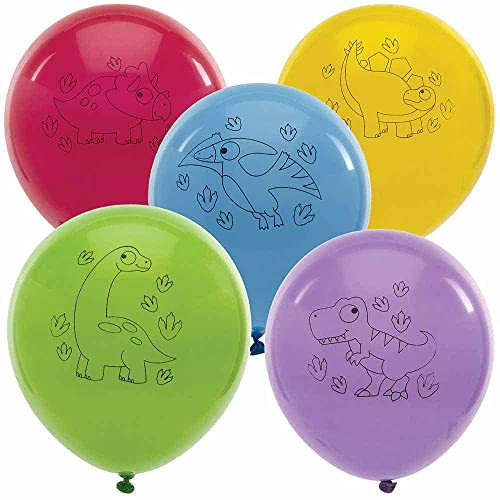 Baker Ross FC983 Dinosaurier Party Luftballons - 10 Stück, Latexballons für den Kindergeburtstag von Baker Ross