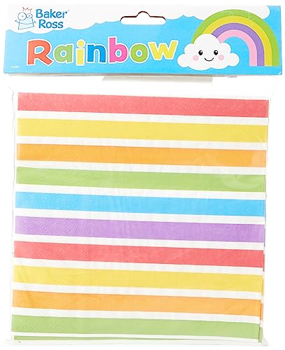 Baker Ross FC996 Regenbogen Serviette - 20 Stück, Bedruckte Papierservietten für den Kindergeburtstag, Mittel von Baker Ross