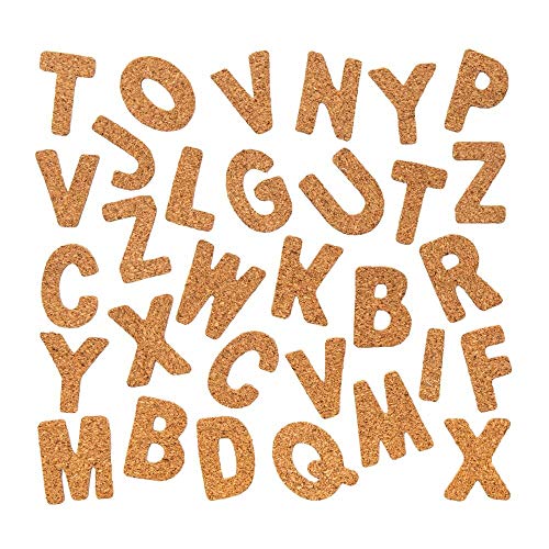 Baker Ross FE544 Kork Buchstaben zum Basteln - 156 Stück, Korkbuchstaben Basteldekorationen für Kinder und Erwachsene, Ideal für Zuhause, Schule und gemeinsames Basteln und Dekorieren von Baker Ross