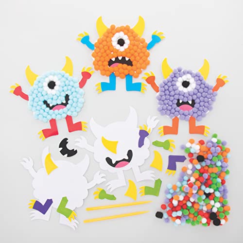 Baker Ross FE656 Monster Pom Pom Bastelset - 5er Pack, Selbstklebende Karte mit farbigen PomPoms zum Basteln für Kinder, Halloween Bastelaktivitäten Baker Ross FE656 Monster Pom Pom Bastelset - 5er Pack, Selbstklebende Karte mit farbigen PomPoms zum Basteln für Kinder, Halloween Bastelaktivitäten von Baker Ross