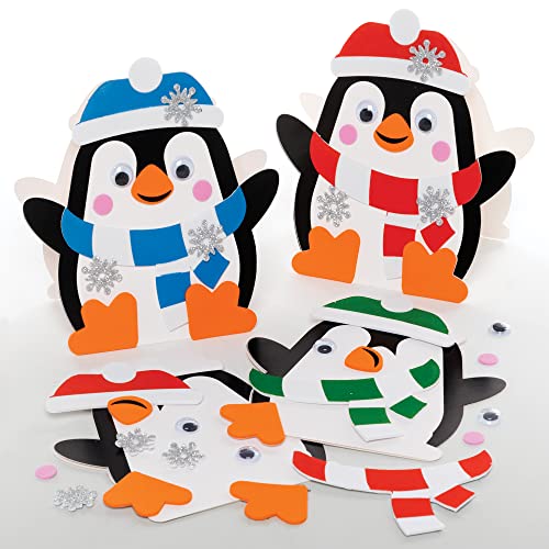 Baker Ross FE834 Pinguin Karten Bastelset - 6er Pack, Kartenrohlinge für die Kartenherstellung, Gestalte deine eigenen Weihnachtskarten, Ideal für Kinder-Kunst- und Bastelprojekte von Baker Ross