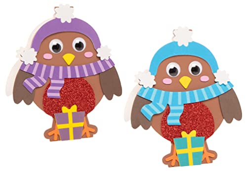 Baker Ross FE874 Weihnachtskarten-Kits mit Rotkehlchen-Motiv, 6 Stück, Kartenherstellungs-Set für Kinder, zum Selbermachen von Weihnachtskarten, ideal für festliche Kunst- und Bastelprojekte von Baker Ross