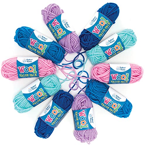 Baker Ross FE884 Wolle in Winterfarben, Vorteilspack, 10er-Pack, Strickgarn für Kunst- und Bastelbedarf für Kinder und ihre ersten Schritte im Nähen. Baker Ross FE884 Wolle in Winterfarben, Vorteilspack, 10er-Pack, Strickgarn für Kunst- und Bastelbedarf für Kinder und ihre ersten Schritte im Nähen. von Baker Ross