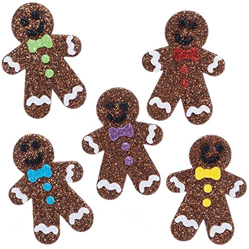 Baker Ross FE933 Glitzer Lebkuchen Schaumstoff Sticker - 100 Stück, Moosgummi Aufkleber für Kinder zum Basteln, Gestalten und Dekorieren Baker Ross FE933 Glitzer Lebkuchen Schaumstoff Sticker - 100 Stück, Moosgummi Aufkleber für Kinder zum Basteln, Gestalten und Dekorieren von Baker Ross