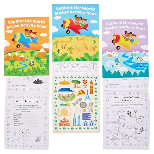 Baker Ross FN052 „Explore The World“-Sticker-Aktivitätsbücher – 6er-Pack, Stickerbuch-Mitgebsel für Kinder Baker Ross FN052 „Explore The World“-Sticker-Aktivitätsbücher – 6er-Pack, Stickerbuch-Mitgebsel für Kinder von Baker Ross