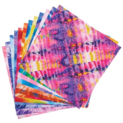 Baker Ross FN269 Tie Dye bedrucktes Papier - Packung mit 48 Stück, bedrucktes Papier für Bastelarbeiten, Scrapbooking, Dekorationen, gemustertes Papier Baker Ross FN269 Tie Dye bedrucktes Papier - Packung mit 48 Stück, bedrucktes Papier für Bastelarbeiten, Scrapbooking, Dekorationen, gemustertes Papier von Baker Ross