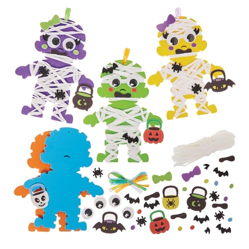 Baker Ross FN299 Halloween Mumie Weben Dekoration Kits- 5er-Pack, Halloween Basteldekorationen für Kinder von Baker Ross