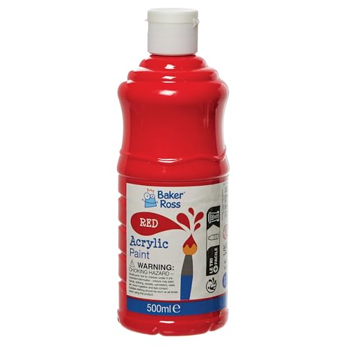 Baker Ross FN506 Rote Acrylfarbe, 500 ml – 1er-Pack, Farben für Kunst und Handwerk, Farben für Kinder Baker Ross FN506 Rote Acrylfarbe, 500 ml – 1er-Pack, Farben für Kunst und Handwerk, Farben für Kinder von Baker Ross