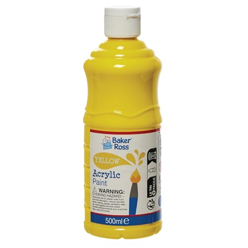 Baker Ross FN508 Gelbe Acrylfarbe 500 ml – 1er-Pack, Farbe für Kunsthandwerk, Kinderfarbe Baker Ross FN508 Gelbe Acrylfarbe 500 ml – 1er-Pack, Farbe für Kunsthandwerk, Kinderfarbe von Baker Ross