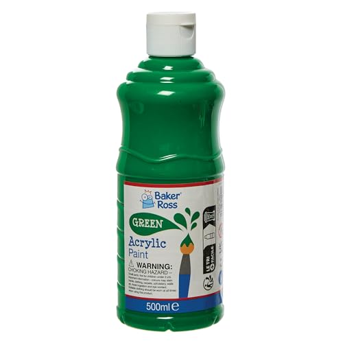 Baker Ross FN509 Grüne Acrylfarbe 500 ml – 1er-Pack, Farbe für Kunsthandwerk, Kinderfarbe Baker Ross FN509 Grüne Acrylfarbe 500 ml – 1er-Pack, Farbe für Kunsthandwerk, Kinderfarbe von Baker Ross