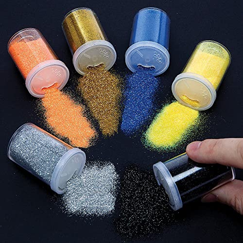 Baker Ross FX138 Sonnensystem Glitzer Streuer-6er Pack, Bastel Glitter Pulver zum Basteln, Bastelbedarf, Kunstzubehör für Kinder, Silber, Schwarz, Marineblau, Orange, Gelb, Gold Baker Ross FX138 Sonnensystem Glitzer Streuer-6er Pack, Bastel Glitter Pulver zum Basteln, Bastelbedarf, Kunstzubehör für Kinder, Silber, Schwarz, Marineblau, Orange, Gelb, Gold von Baker Ross