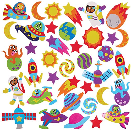 Baker Ross Sterne FX140 Weltraum Moosgummi Sticker-100 Stück, Großpackung Schaumstoff Aufkleber für Kinder zum Basteln, Gestalten und Dekorieren, Multicolour Baker Ross Sterne FX140 Weltraum Moosgummi Sticker-100 Stück, Großpackung Schaumstoff Aufkleber für Kinder zum Basteln, Gestalten und Dekorieren, Multicolour von Baker Ross