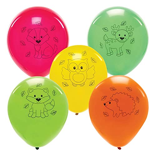 Baker Ross FX163 Waldtiere Party Luftballons-10 Stück, Latexballons für den Kindergeburtstag von Baker Ross