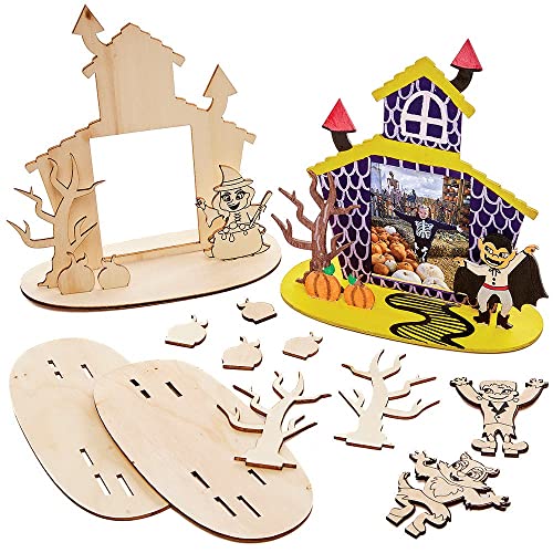 Baker Ross FX187 Spukhaus Holz Bemalen-4er Pack, Halloween Bilderrahmen für Kinder zum Bemalen und Ausstellen Baker Ross FX187 Spukhaus Holz Bemalen-4er Pack, Halloween Bilderrahmen für Kinder zum Bemalen und Ausstellen von Baker Ross