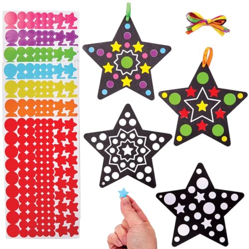 Baker Ross FX262 Sterne Klebepunkt Dekorationen-12er Pack, Kindergeburtstag Sticker Set, Kleine Geschenke für Kinder, Christbaum Schmuck Basteln, Blau,Grün, Mittel Baker Ross FX262 Sterne Klebepunkt Dekorationen-12er Pack, Kindergeburtstag Sticker Set, Kleine Geschenke für Kinder, Christbaum Schmuck Basteln, Blau,Grün, Mittel von Baker Ross