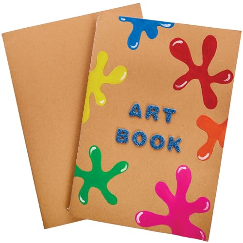Baker Ross FX316 A5 Skizzenbücher - 6er Pack, Skizzenblock für Kinder und Erwachsene, Zeichenblock für Schulen, Zeichenpapier von Baker Ross