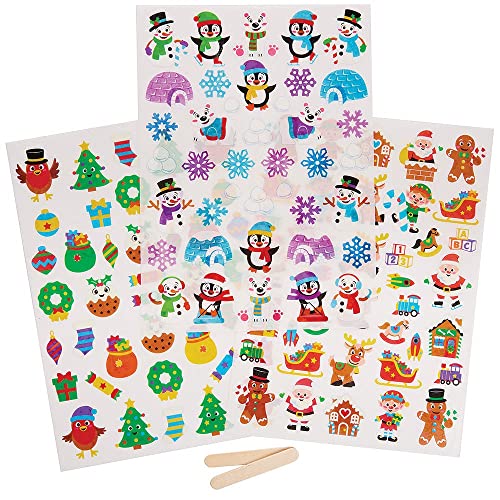 Baker Ross FX335 Weihnachten Transfer Sticker - 120 Stück, Porzellansticker für Kinder, Ohne Brennen oder Kleber von Baker Ross