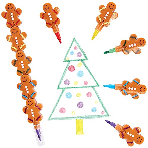 Baker Ross FX440 Stapelbare Wachsmalstifte Lebkuchenmann-6 Stück, Mitgebsel Kinderspielzeug, Adventskalender, Kleine Nikolaus Geschenke Baker Ross FX440 Stapelbare Wachsmalstifte Lebkuchenmann-6 Stück, Mitgebsel Kinderspielzeug, Adventskalender, Kleine Nikolaus Geschenke von Baker Ross