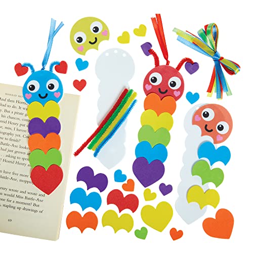 Baker Ross FX455 Raupe Regenbogen Liebesherz Lesezeichen-Kits - 8er-Pack, Schaumstoff-Sticker-Bastelsets für Kinder Baker Ross FX455 Raupe Regenbogen Liebesherz Lesezeichen-Kits - 8er-Pack, Schaumstoff-Sticker-Bastelsets für Kinder von Baker Ross