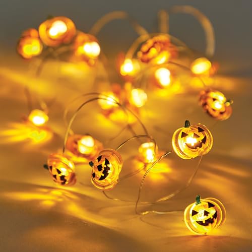 Baker Ross FX642 Kürbis-LED-Lichterketten - 1 Lichterkette, Lichterketten für Halloween-Dekorationen und Bastelsets von Baker Ross
