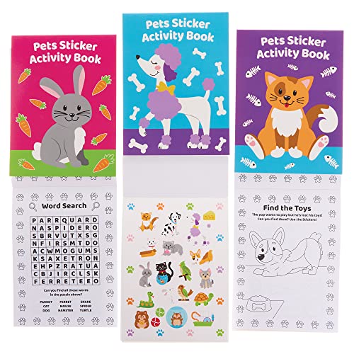 Baker Ross FX698 Haustiere-Sticker-Aktivitätsbücher - 8er-Packung, Sticker-Bücher-Partytütenfüller für Kinder von Baker Ross