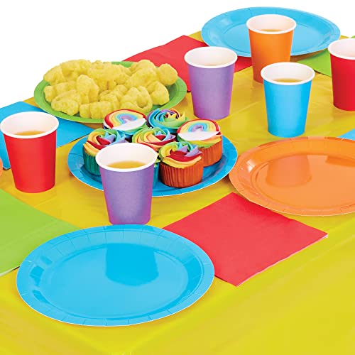 Baker Ross FX750 Regenbogenfarben-Tischgeschirr Party-Packung - Packung mit 25 Teilen, Regenbogen Partygeschirr für Kinderpartys von Baker Ross