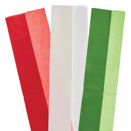 Baker Ross FX887 Weihnachts-Krepppapier - Packung mit 9, Weihnachts-Bastelpapier für Kunsthandwerk von Baker Ross