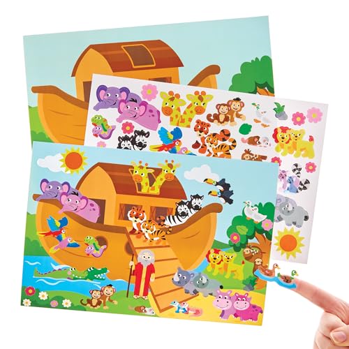 Baker Ross FX938 Noahs-Arche-Sticker-Szenen - Packung mit 5, Religiöse Erziehungs-Kunsthandwerkssets für Kinder Baker Ross FX938 Noahs-Arche-Sticker-Szenen - Packung mit 5, Religiöse Erziehungs-Kunsthandwerkssets für Kinder von Baker Ross