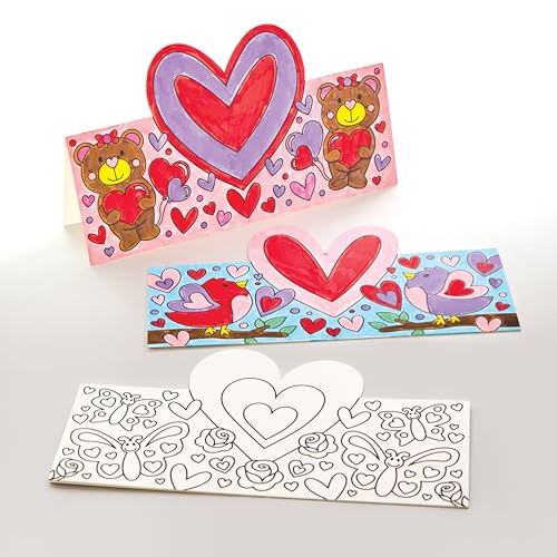 Baker Ross FX954 Herz-Ausmal-Karten - Packung mit 10, Valentinstags-Bastelsets für Kinder von Baker Ross
