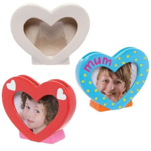 Baker Ross Herz Porzellan Fotorahmen - 3er Pack, Valentinstag Basteln für Kinder(FC462) von Baker Ross