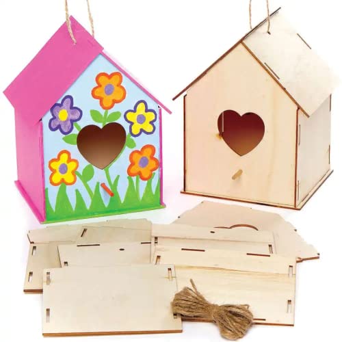 Baker Ross Herz Vogelhaus-Sets aus Holz, Valentines Handwerk für Kinder (FC426), 2 Stück von Baker Ross