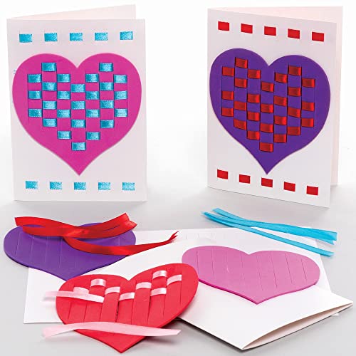 Baker Ross Herz Webe Bastelsets - 6er Pack, Karten Basteln für Kinder (FC451) von Baker Ross
