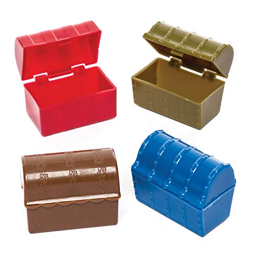Baker Ross Mini-Schatztruhen (8 Stück) – Kunststofftruhen in verschiedenen Farben für Kinder – perfekt für die Schatzsuche von Baker Ross