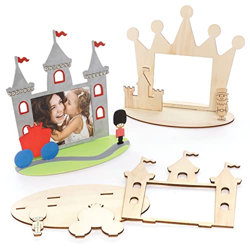 Baker Ross PJ190 Kings Coronation Celebration Bilderrahmen – 4 Stück, Holz-Bastelset für Kinder, Party-Souvenir für Kinder Baker Ross PJ190 Kings Coronation Celebration Bilderrahmen – 4 Stück, Holz-Bastelset für Kinder, Party-Souvenir für Kinder von Baker Ross