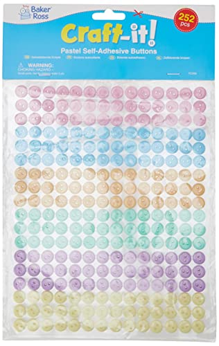 Baker Ross Pastellfarben Selbstklebende Knöpfe - Pack of 252, Frühling Bastelmaterial für Kinder (FC356) von Baker Ross