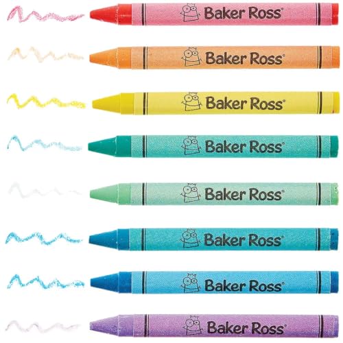 Baker Ross Pastellfarbige Wachsmalstifte - Tub of 96, Malutensilien für Kinder (FC330) von Baker Ross