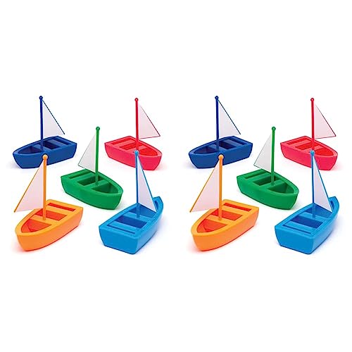 Baker Ross Segelboote aus Kunststoff (6er-Pack) In 5 Rot, Marineblau, Grün, Orange und Hellblau. (Packung mit 2) von Baker Ross