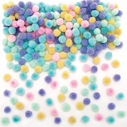 Baker Ross pastellfarbene selbstklebende Pompons – Packung mit 250 Stück, Frühlings-Pompons, Basteln für Kinder (FC351) von Baker Ross