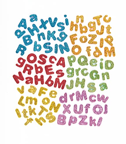 Baker Ross Selbstklebende Schaumstoff-Glitzer-Buchstaben - glitzernd - zum Basteln für Kinder - ideal für Schriftzüge und als Dekoration - 850 Stück, 1cm-1.5cm von Baker Ross