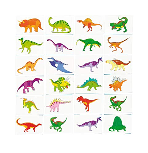Baker Ross ET472 Dinosaurier-Abziehtattoos für Partytüten, kleine Spielzeuge für Kinder, 24 Stück (gemischt) von Baker Ross