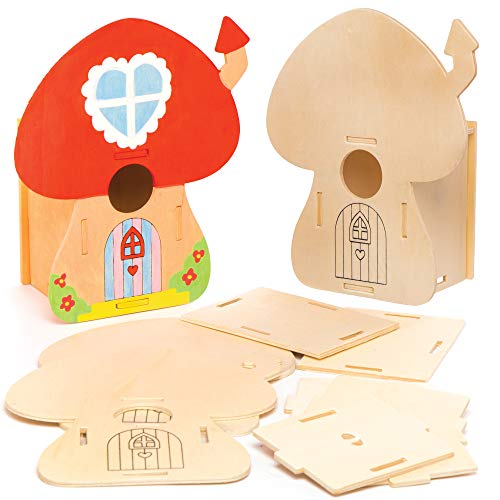 Baker Ross AT531 Vogelhaus-Set aus Holz, Feenhaus zum Bemalen und Dekorieren für Kinder, Kunst- und Handwerksprojekte oder Gartenprojekte, 2 Stück Baker Ross AT531 Vogelhaus-Set aus Holz, Feenhaus zum Bemalen und Dekorieren für Kinder, Kunst- und Handwerksprojekte oder Gartenprojekte, 2 Stück von Baker Ross