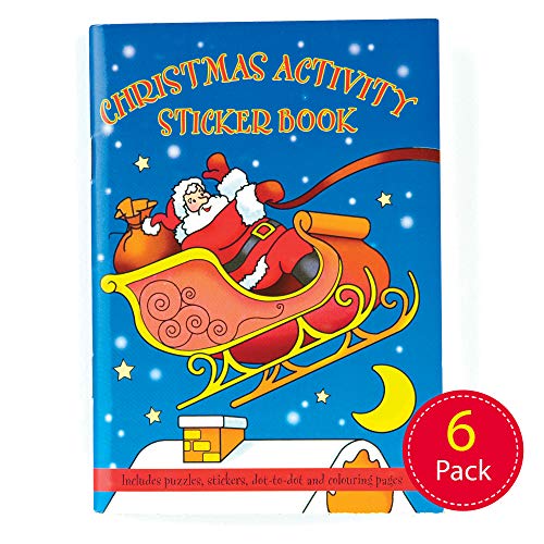 Baker Ross Z1362 Toys Weihnachten Festliche Aktivität (6 Stück) Mini Sticker Malerei Puzzle Buch Strumpffüller sortiert 145 x 105 mm von Baker Ross