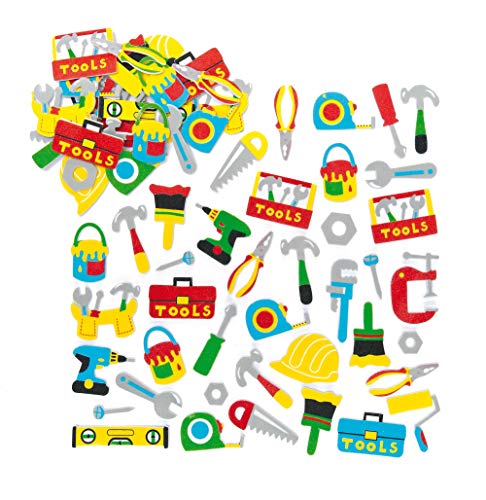 Schaumstoff-Aufkleber - Werkzeuge - Sticker Set zum Basteln für Kinder und als Dekoration - 120 Stück, Sortiert von Baker Ross