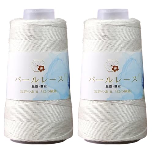 2 x 50 g Baumwoll-Seidengarn DIY-Häkelgarn Baumwollgarn mit Pailletten Strickgarn zum Handstricken von Pullovern Schals Mützen DIY-Bastelprojekten ideal für Anfänger 2 x 50 g Baumwoll-Seidengarn DIY-Häkelgarn Baumwollgarn mit Pailletten Strickgarn zum Handstricken von Pullovern Schals Mützen DIY-Bastelprojekten ideal für Anfänger von BakerMiche
