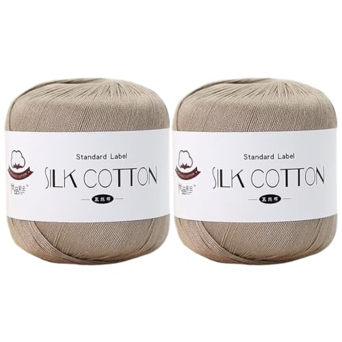 2 x 50 g Seiden-Baumwollgarn Baumwoll-Häkelfaden Strickgarn mittlere Dicke Seidengarn Spitzenhäkelgarn zum DIY-Weben von Seidenschals Handstickerei 2 x 50 g Seiden-Baumwollgarn Baumwoll-Häkelfaden Strickgarn mittlere Dicke Seidengarn Spitzenhäkelgarn zum DIY-Weben von Seidenschals Handstickerei von BakerMiche