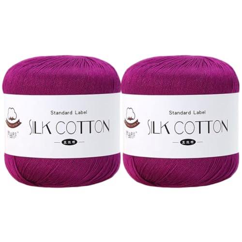 2 x 50 g Seiden-Baumwollgarn Baumwoll-Häkelfaden Strickgarn mittlere Dicke Seidengarn Spitzenhäkelgarn zum DIY-Weben von Seidenschals Handstickerei 2 x 50 g Seiden-Baumwollgarn Baumwoll-Häkelfaden Strickgarn mittlere Dicke Seidengarn Spitzenhäkelgarn zum DIY-Weben von Seidenschals Handstickerei von BakerMiche
