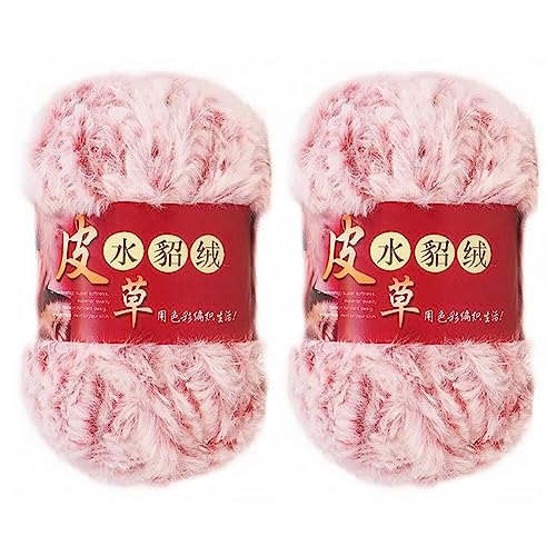Kunstfell Wollgarn zum Stricken und Häkeln 2 x 100 g flauschige Wolle grobes Garn für Handstrickkissen Puppen Hüte Schals Handtaschen DIY Häkelprojekte von BakerMiche