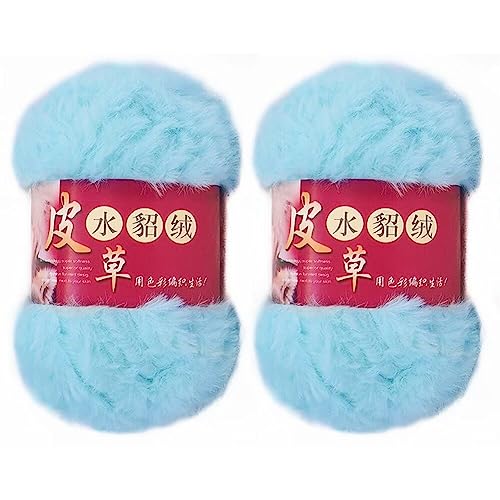 Kunstfell Wollgarn zum Stricken und Häkeln 2 x 100 g flauschige Wolle grobes Garn für Handstrickkissen Puppen Hüte Schals Handtaschen DIY Häkelprojekte von BakerMiche